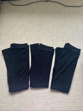 Set of 3: Black Stretch Leggings - Classic Comfort